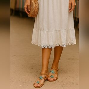 laidbacklondon Beaded Star Leather Sandals
